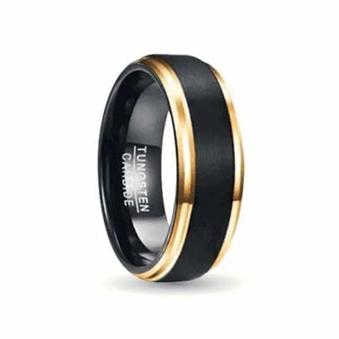 Orbit Rings Tungsten Carbide 7 Morning Star Gold
